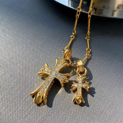 Double Cross Alloy Necklace