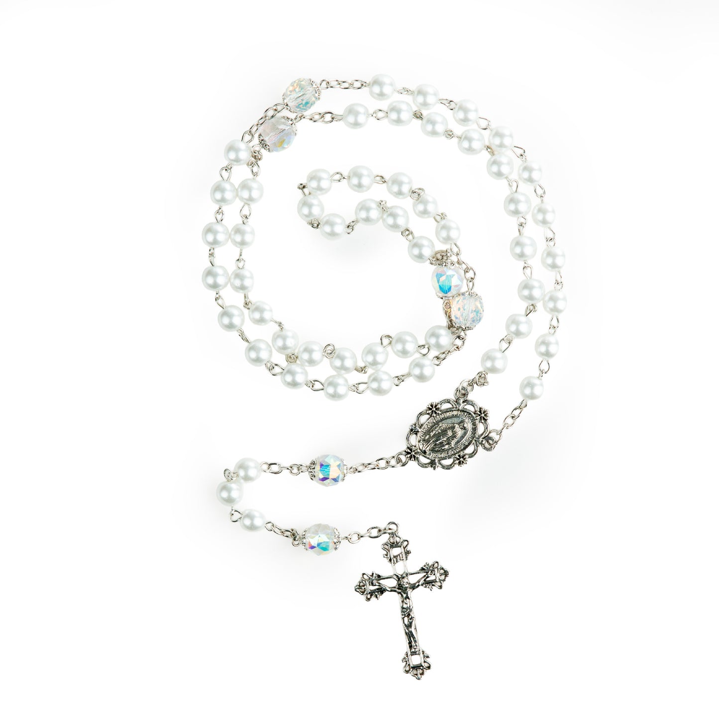 Pearl Chain Cross Necklace