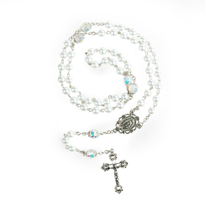 Pearl Chain Cross Necklace