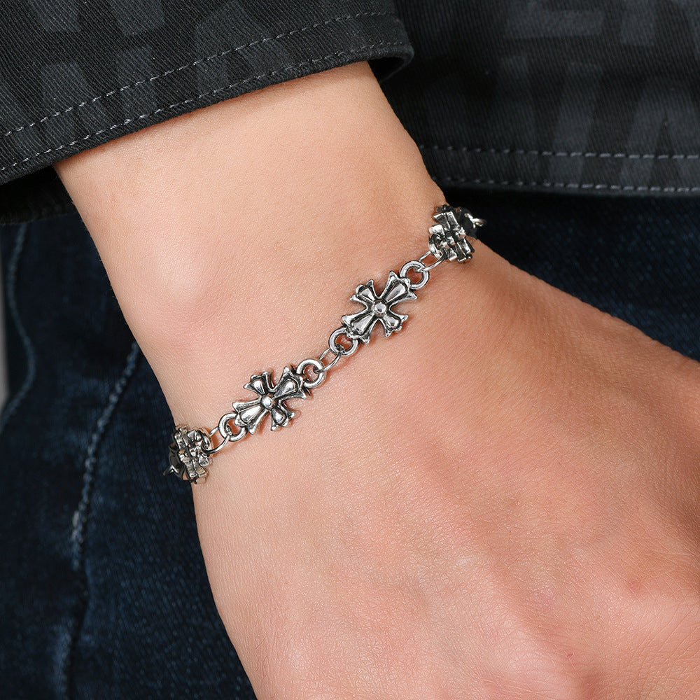 Vintage Gothic Cross Bracelet